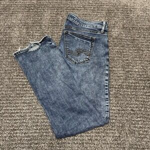 Silver Jeans Womens 31x31 Blue Denim Elyse Slim Boot Stretch Mid Rise Dark Wash